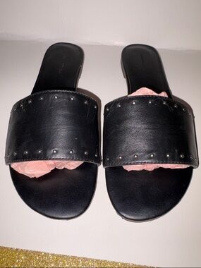 Banana Republic Black Studded Slide Sandal